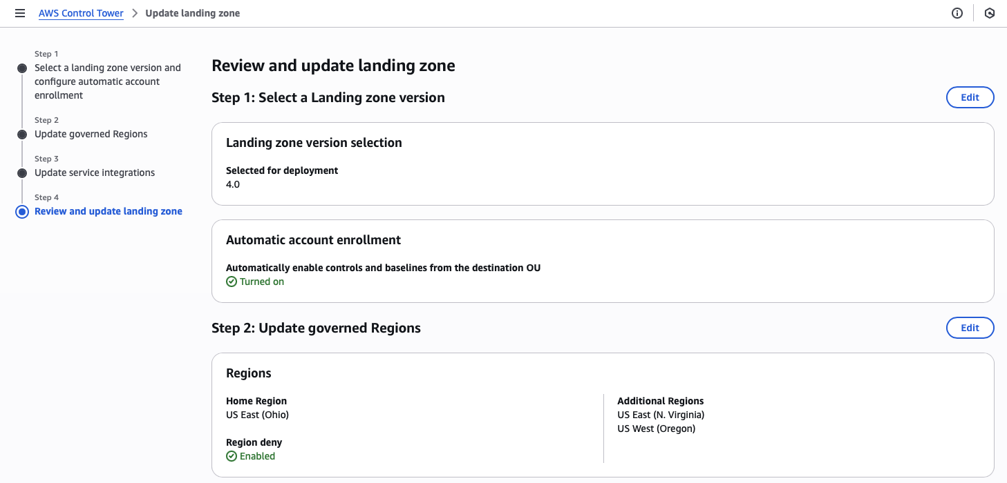 review and update landing zone