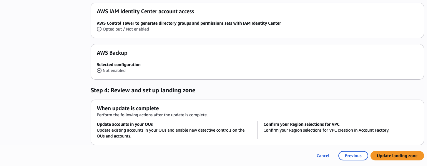 review and update landing zone