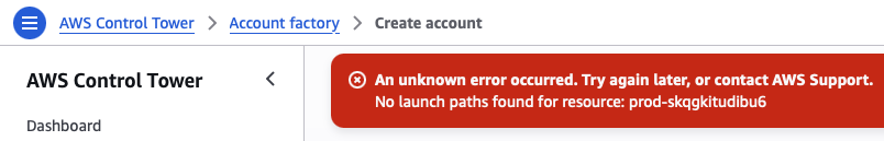 unknown error occurred